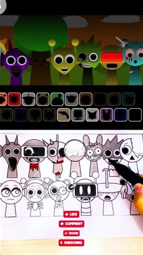 Sprunki Incredibox Coloring Pages #sprunki #coloring #incrediboxsprunki #draw #youtube