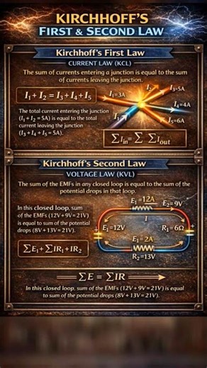 kirchoff's first and second law | Kirchoff's current law and Kirchoff's voltage law #subscribe