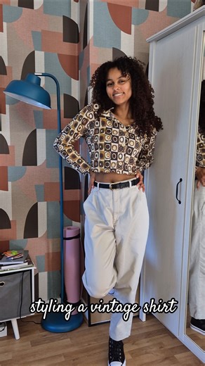 styling a vintage geometric pattern shirt ✨️ get ready with me - colourful and casual outfit