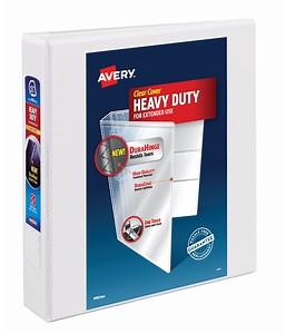 Avery Heavy Duty View Binder, 1.5", White, Slant Ring, One-Touch, 375 Sheet Capacity, 1 Binder