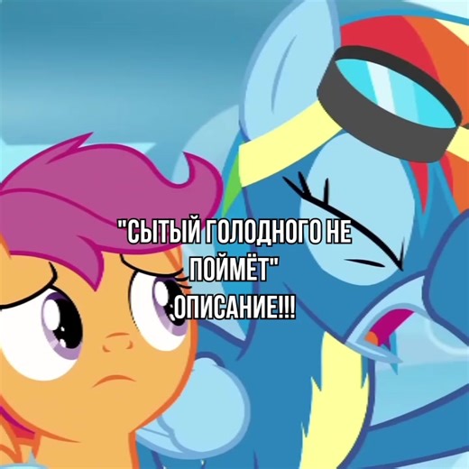 К этой ситуации подходит пословица «сытый голодного не поймёт». У Рейнбоу Дэш есть любящие родители, которые всегда поддерживают её, поэтому ей может быть трудно полностью понять Скуталу, которой не хватает родительского внимания и потому что иногда человек, у которого всё есть, не сразу понимает чувства того, кому этого не хватает.Радуге давали слишком много внимания и т.д что ей стало не ловко а вот родители скуталу уежали,работали и оставляли ее с тётей ,хоть и они (тёти) давали ей заботу но 