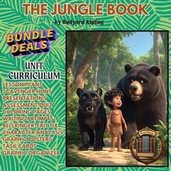 THE JUNGLE BOOK by Rudyard Kipling - ELA Literature Unit Curriculum Novel Study