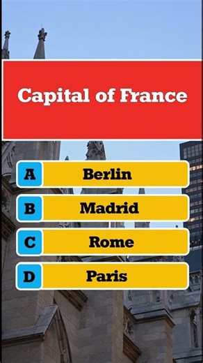 Capital of France? - #geographyquiz #triviaquestions #generalknowledge