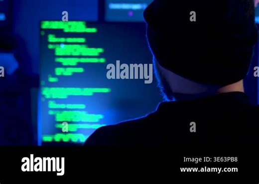 Computer hacker image, with code Stock Video Footage - Alamy
