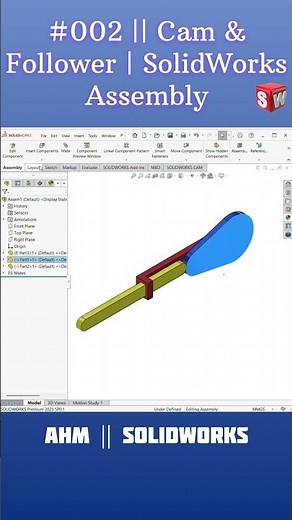 Cam & Follower | SolidWorks Assembly. #solidworks #cad #Cam