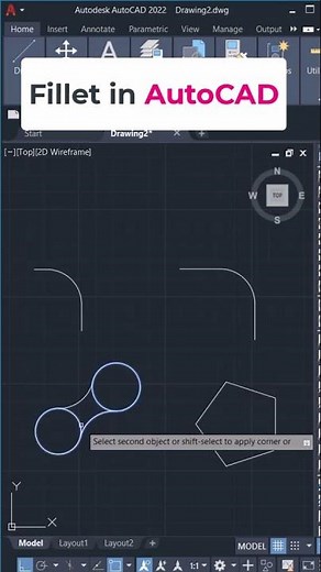 AutoCAD Fillet tutorial.