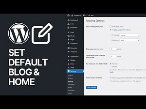 How To Set the Default Posts Page (Blog) and Front-Page (Home) In WordPress? Tutorial ⚙️