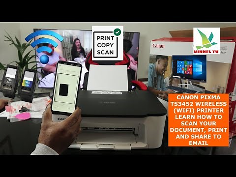 CANON PIXMA TS3452 WIRELESS (WIFI) PRINTER LEARN HOW TO SCAN YOUR DOCUMENT, PRINT AND SHARE TO EMAIL