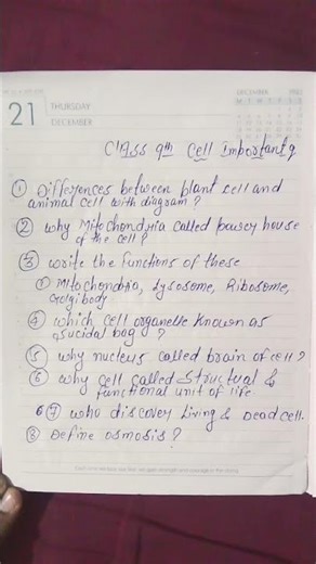 😱 Class 9th Cell most expected questions 🔥#biology #shortvideo