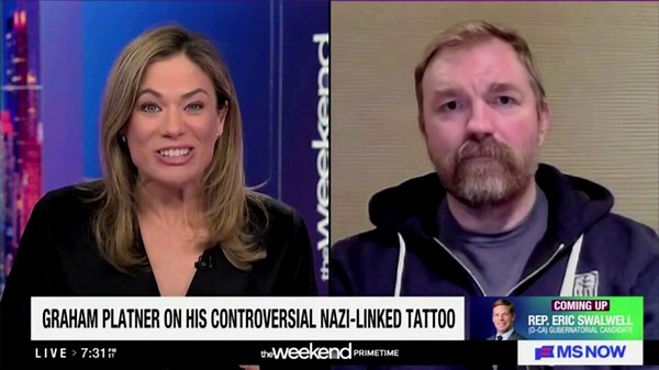 Democratic Maine Senate candidate Graham Platner confronted on Nazi-linked tattoo during MS NOW inte