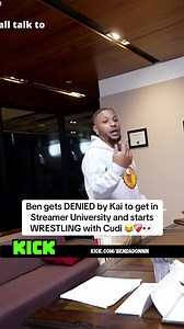 Ben gets DENIED by Kai to get in Streamer University and starts WRESTLING with Cudi 😂❤️‍🩹👀 #kaicenat #streameruniversity #fyp #viral