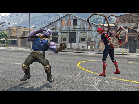 THANOS vs SPIDER-MAN FOUR LEGS in GTA 5 💥 Infinity Gauntlet vs Mutant Spider Battle