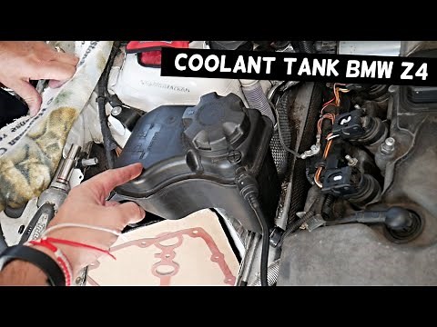 BMW Z4 COOLANT OVERFLOW TANK RESERVOIR REPLACEMENT REMOVAL