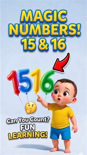 Learn Numbers 15 & 16| Fun Counting for Kids 🎈 | Tiny Sparks Learning #shorts