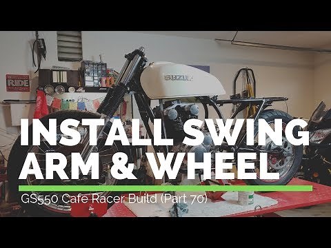 Install Rear Swing Arm and Wheel - GS550 Cafe Racer Build (Part 70)
