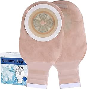 HomeBake Colostomy Bags 20pcs Ostomy Supplies for Colostomy Ileostomy Urostomy Stoma Care, Cut to Fit(20-60mm) Stoma Bags with Hook and Loop Closure, One-Piece Drainable Ostomy Bags
