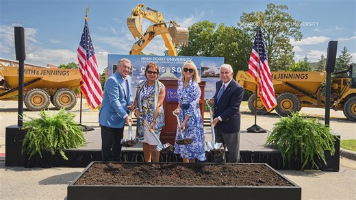 The four-story library will have thousands of books, private study rooms, and podcast studios. | WFMY News 2