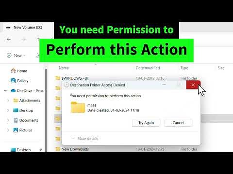 FIX: Destination Folder Access Denied. You Need Permission to Perform this Action in Windows 10/11