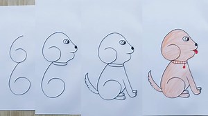 15K views · 110 reactions | How to draw a dog with number 6 easy trick for kids | Easy dog drawing | Priyanka creative guru | Facebook