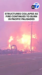 A structure engulfed in flames collapsed as Tony Cabrera was covering the Palisades Fire. Watch live fire coverage here: https://abc7.la/40re1fJ | ABC7