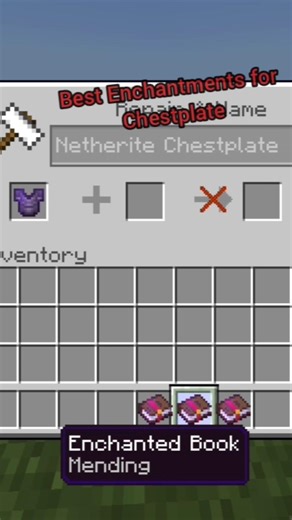 Best Enchantments for Chestplate # minecraft # subscribe # support
