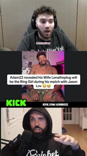 Abden Rose on Instagram: "Adam22 revealed his Wife Lenatheplug will be the Ring Girl during his match with Jason Luv . . #adinross #adam22 #jasonluv #lenatheplug #trending"