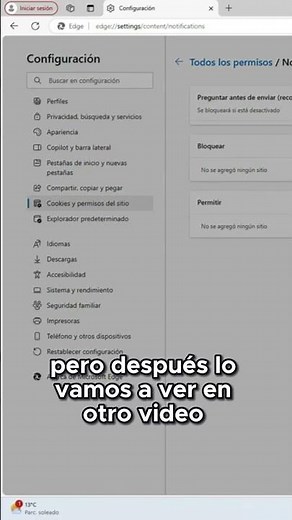 Bloquea notificaciones específicas en Edge