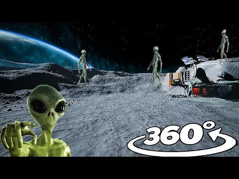👽 360° video || Alien attack on the moon || 4K 👽