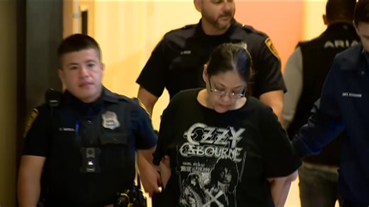 PERP WALK: San Antonio police on Jan. 10 arrested a third suspect, 47-year-old #Myrta #Romanos, in the killings of an 18-year-old pregnant woman who disappeared before Christmas and her boyfriend. INFO: kwtx.com/2024/01/10/san-antonio-police-arrest-third-suspect-murders-savanah-soto-matthew-guerra/ | KWTX News 10