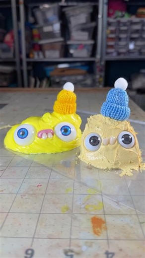 Nick Douillard on Instagram: "Fall colors paint blobs: Light Orange #art #artist #artprocess #blob #process #sculpture #weird"