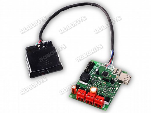 Robokits India - RF 2.4Ghz Multi Channel Wireless PS2 Remote & Motor Driver 20A for 2 Motors