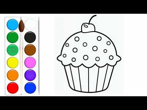 Cupcake Drawing, Painting & Coloring For Kids and Toddlers_ Child Art