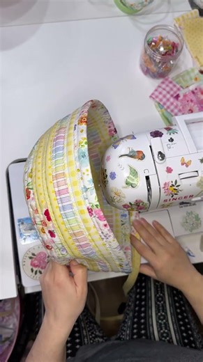 Jelly roll fabric Easter basket