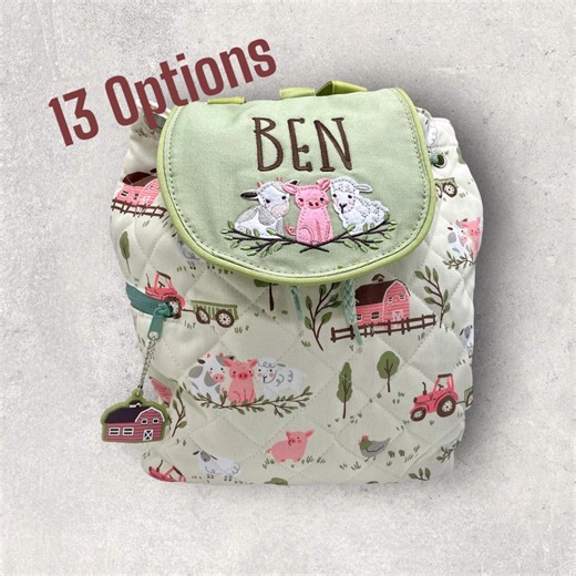 Personalized Stephen Joseph Quilted Backpack: Boy Toddler Bag for Preschool, Monogrammed - Etsy