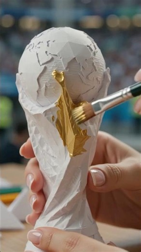 Making Worldcup Trophy | Origami worldcup trophy making #diy #fifaworldcup #worldcuptrophy #origami