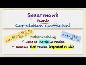 Spearman's Rank Correlation coefficient | Repeated Rank (Case of tie) | No tie | Examples