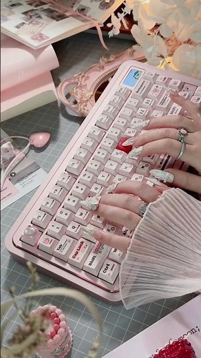 Bear75 Cute Pink Anodized Aluminum Custom Mechanical keyboard Creamy Thocky Typing ASMR