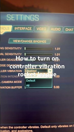 How to turn on controller vibration rocket league