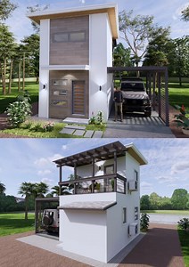 Small Home Design 4x5 Meter 1 Bed 1 Bath Loft House Plans | Sam HousePlans