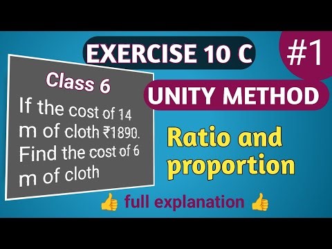 Class 6 ex 10 C. Ratio and proportion. Unity method RS Aggarwal Maths solution 