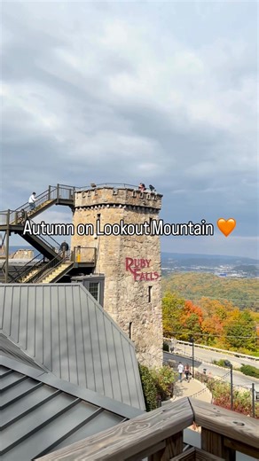4.6K views · 978 reactions | 朗 Falling for Fall on Lookout Mountain!  Leaf peeping from Historic Lookout Mountain Tower ☕️ Sipping apple cider in the Castle Cafe  Exploring the tallest underground waterfall open to the public in the U.S. Plan your Autumnal Ruby Falls visit today! rubyfalls.com | Ruby Falls | Facebook