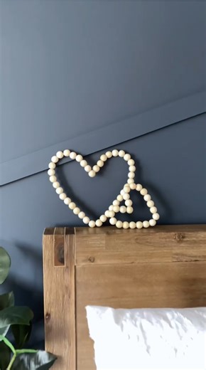 Easy DIY wooden bead heart decor simple home craft