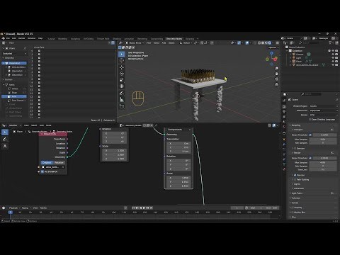 GEOMETRY NODES - Lesson 04 - Instance, Distribute, Grid, Random, Join Node Import External 3D Model