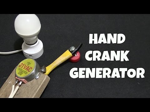 Hand Crank Generator from microwave motor