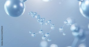 Adenosine, rotating 3D model of antiarrhythmics, seamless looped video, molecular structure with selective focus