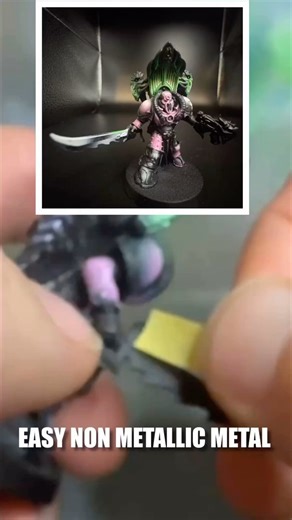Non metallic metal tutorial for Lord Kakophonist. #warhammer #gamesworkshop #miniaturepainter