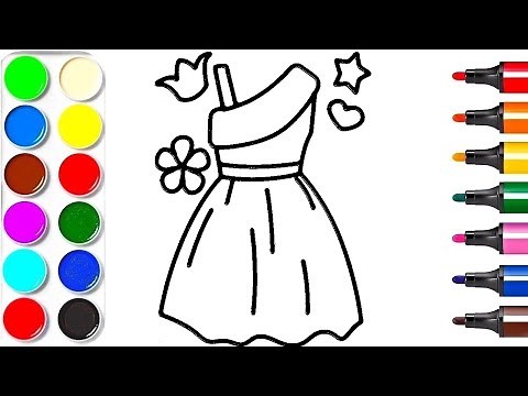 Dessiner Facilement Une Robe De Princesse Coloriage Apprendre les couleurs - Crayon Magique