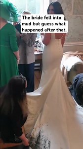 Bride fell into mud on her white Gown but it didn’t ruin her wedding day #wedding #weddingdress