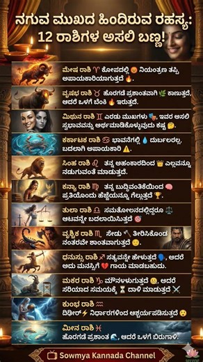 💧ನಗುವ ಮುಖದ ಹಿಂದಿರುವ ರಹಸ್ಯ🔥12 Zodiac Signs Hidden Secrets💧#shorts #zodiacsigns #astrology #horoscope