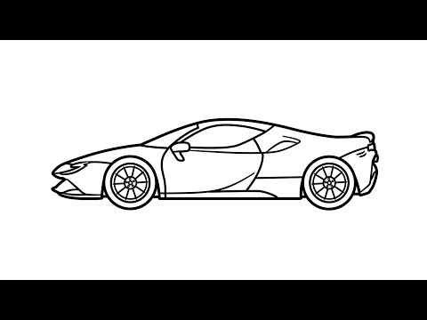 How to draw a FERRARI SF90 Stradale easy | Drawing Ferrari sf90 sports car